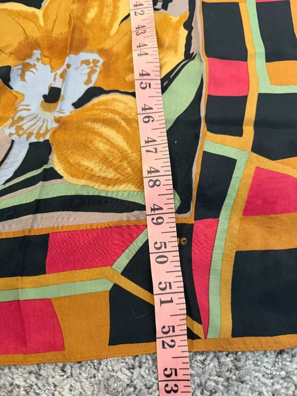Vintage Vera Silk Rectangle Scarf Colorful Floral Flowers